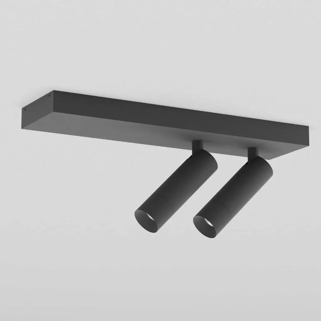[2271.TWB01115.BX.XX0] PM 33 ON PLT-2 2x6,2W Deckenaufbau, 2 x flammig (BX – Black Textured Matt (HERLIGHTING), NO-DRV – Sin Controlador, 15°, STD – Standard)