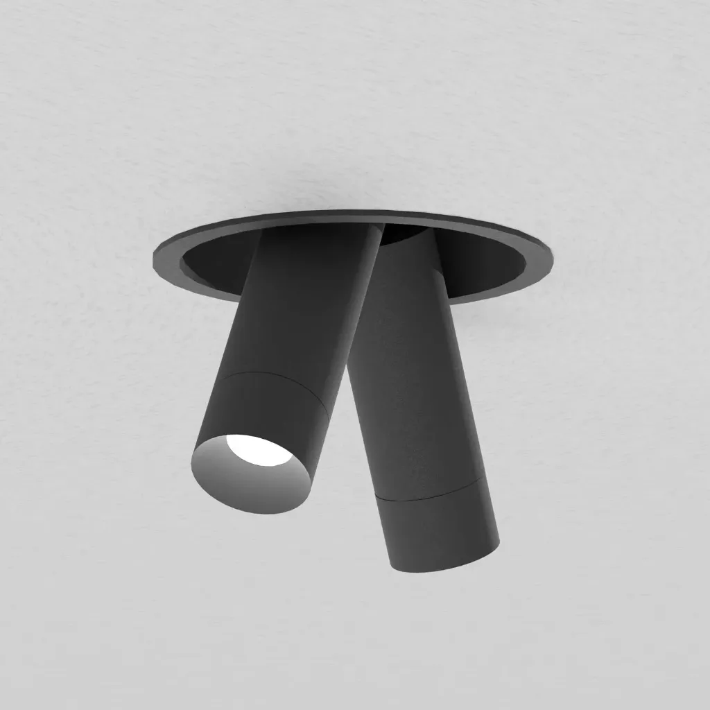 [2273.92700814.BX.XX0] PM 25 IN DOT 2x4,8W Deckeneinbau (2700K / CRI90, BX – Black Textured Matt (HERLIGHTING), NO-DRV – Sin Controlador, 14°)