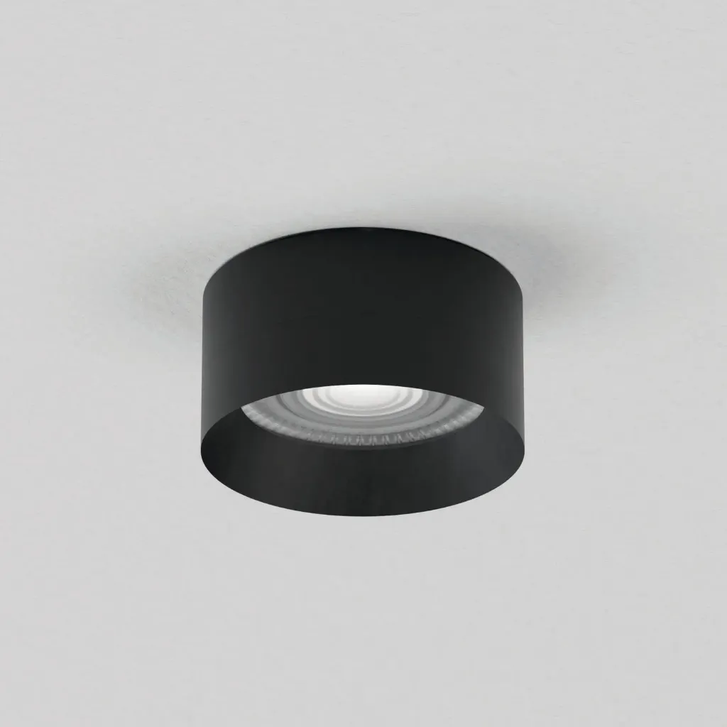 [3203.92701336.BX.XX1] PM 111 ON FIX IP 15,6W Deckenaufbau IP54 (2700K / CRI90, BX – Black Textured Matt (HERLIGHTING), ON-OFF – nicht dimmbar)