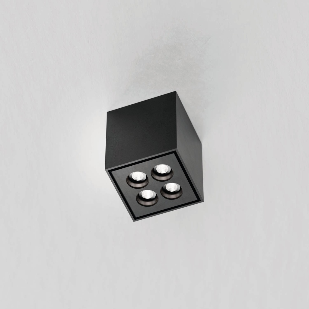 NIO IN 2×2 Deckeneinbaustrahler IP65 (BX – Black Textured Matt)