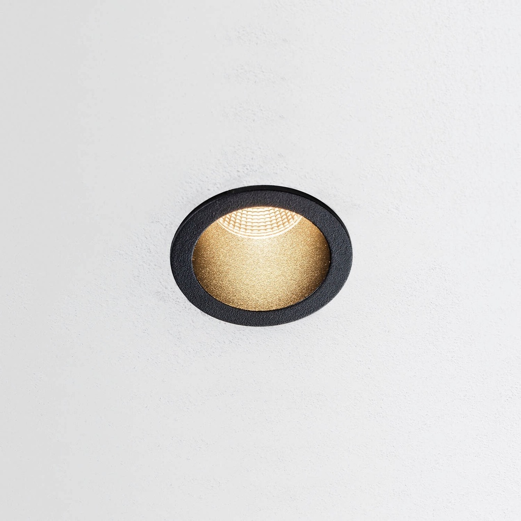 Dip R IN Spot Deckeneinbaustrahler (2700K / CRI90, BL – Black Smooth Matt, NO-DRV – Sans Pilote)