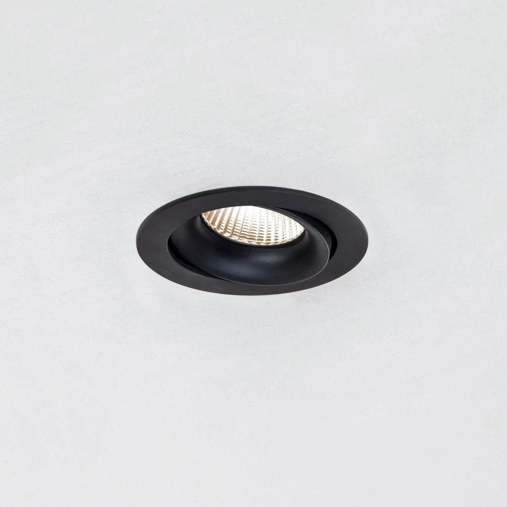 [E006.92701225.BL.XX0] Inel L IN Spot 13,6W Deckeneinbaustrahler (2700K / CRI90, BL – Black Smooth Matt (HERLIGHTING), NO-DRV – Senza Driver, 25°)