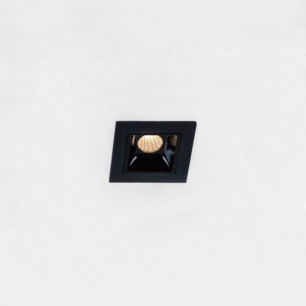 [E210.92700215.BS.XX0] Nixe 1×1 IN Spot 2,1W Deckeneinbaustrahler (2700K / CRI90, BS – Black Textured Satin (HERLIGHTING), NO-DRV – kein Treiber, 15°)