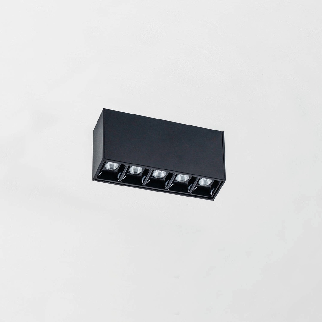 [S001.92700915.BL.XX1] Nixe 5×1 ON Deckenaufbaustrahler (2700K / CRI90, 15°)