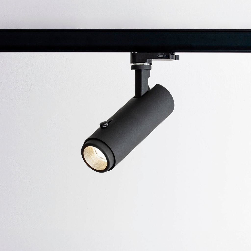 [P602.927011ZM.BX.XX1] Hit Zoom TRK 12,4W Schienenstrahler 230V (2700K / CRI90, BX – Black Textured Matt (HERLIGHTING), ON-OFF – nicht dimmbar)