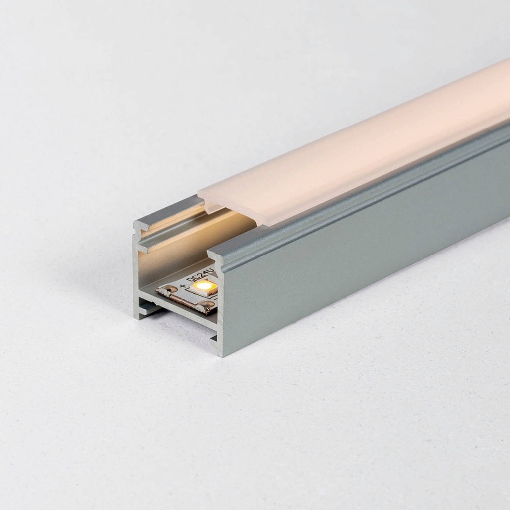 PF015 Aluminium-Profil Direktlicht IP20 (BL – Black Smooth Matt)