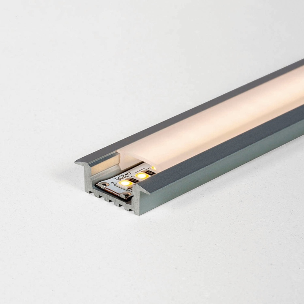 PF020 Aluminium-Profil Direktlicht IP20 (BL – Black Smooth Matt)